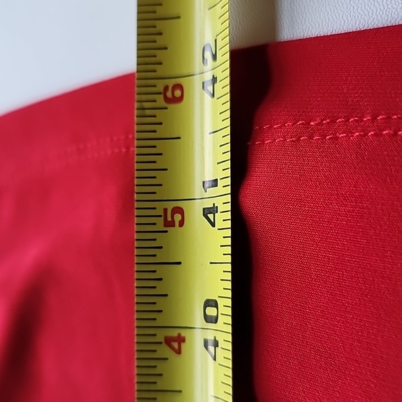 Cato dress 26/28W red midi 3/4 sleeves open w adorned strips lined body - Picture 10 of 10